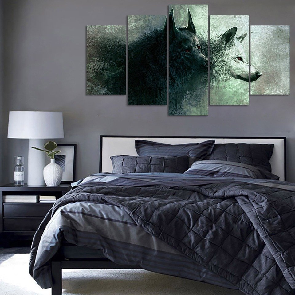 wolf canvas painting