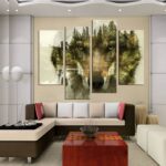 Lone Wolf Wall Art HD 4 Piece Canvas