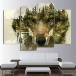 Lone Wolf Wall Art HD 4 Piece Canvas