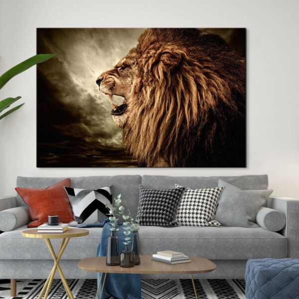 Roaring Lion Canvas Wall Art HD
