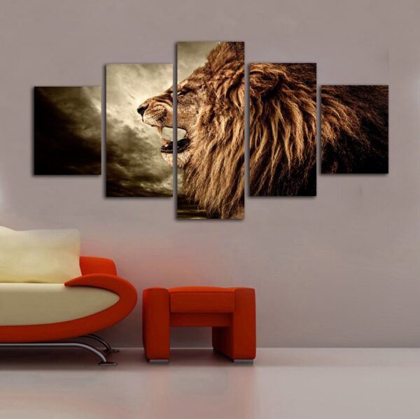 Roaring Lion Canvas Wall Art HD