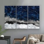 Blue Grey Marble abstract canvas print HD
