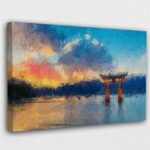 Hiroshima Sunset Oil Paint Canvas Wall Art