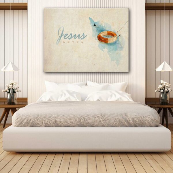 Jesus Saves Canvas Wall Art | Poster Print Decor for Home & Office Decoration I POSTER or CANVAS READY to Hang