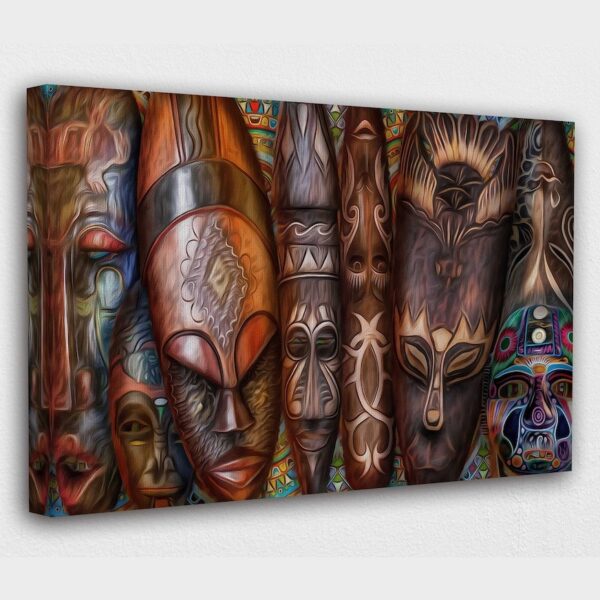 African Traditional Wooden Masks painting on Canvas Wall Art