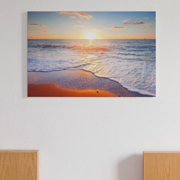 Beach sunset canvas wall art