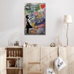 Contemporary Urban Graffiti Art fusion of Mr. Brainwash’s Follow your dreams and Banksy’s Girl with Red Balloon