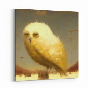 Gold Owl Painting Dadaism Art Canvas