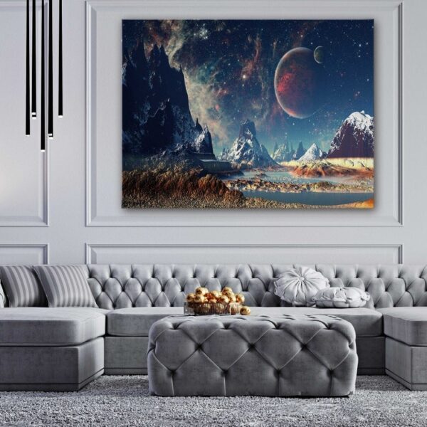 Fantasy View from Exoplanet Space canvas Wall Art