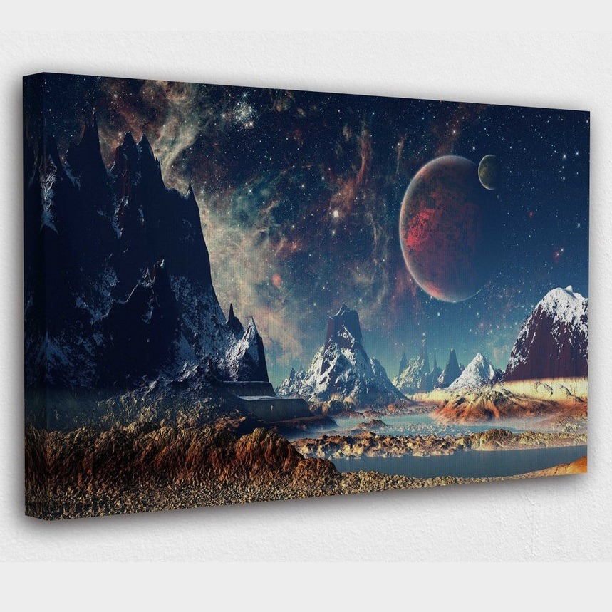 Fantasy View from Exoplanet Space canvas Wall Art