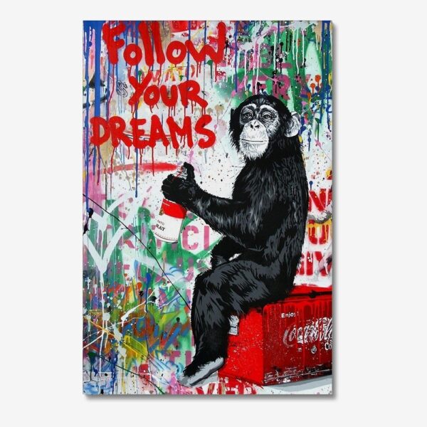 Follow your Dreams Graffiti Art by Mr Brainwash Canvas Print