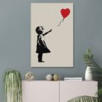 Girl with Red Heart shaped Balloon by Banksy Canvas Art
