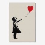 Girl with Red Heart shaped Balloon by Banksy Canvas Art
