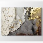Gold and Platinium Abstract Marble canvas print wall art