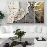 Gold and Platinium Abstract Marble canvas print wall art