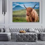 Hairy Heilan Highland Cow Canvas Wall Art Print