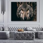 Lone Wolf Portrait Canvas Wall Art