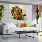 Majestic Leopard with blue eyes canvas art