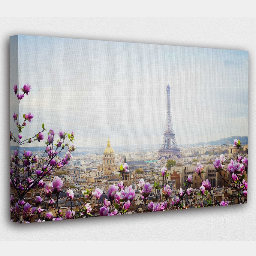Paris city with eiffel tower view canvas art