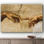 The Creation of Adam Painting by Michelangelo – Hand of God Canvas Wall Art