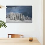 Winter Landscape with Pine trees Covered in Snow Canvas Print