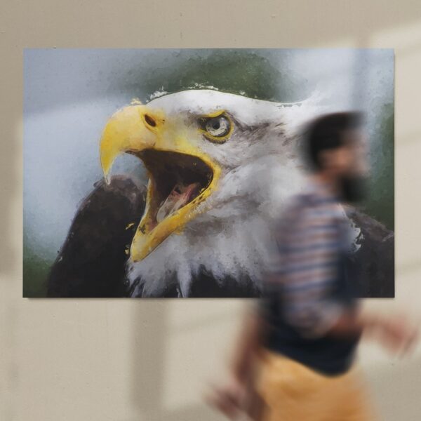 Screeching eagle painting canvas wall art