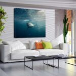 Great White Shark swimming Underwater in Ocean Canvas Wall Print