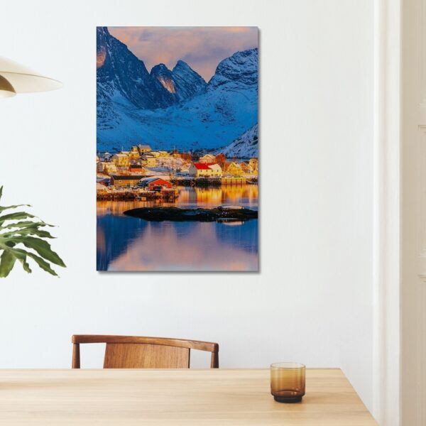 Lofoten Archipelago Beautiful City under Islands Norway Canvas Print