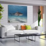 Shark Swimming Underwater in Ocean Canvas Wall Print