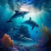 Reefs and dolphines, Ai generated file