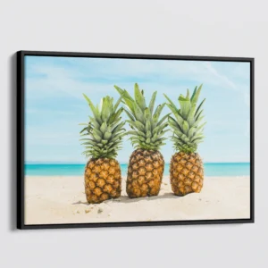 Pineapples on a White Sand Beach