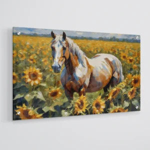 A Horse Among Sunflowers