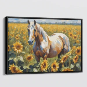 A Horse Among Sunflowers